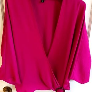 Express fuschia satin blouse
